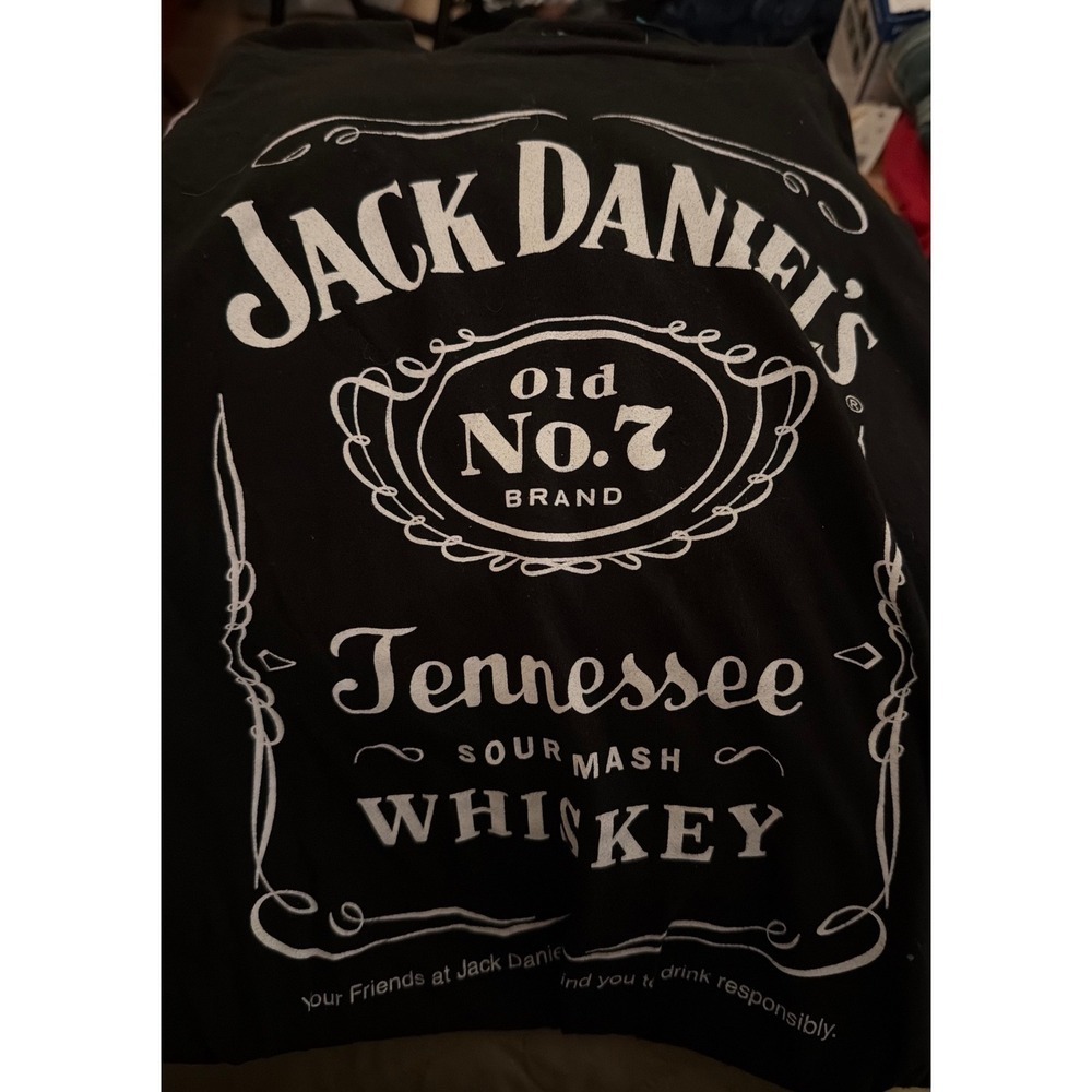 Jack Daniels Old No 7 Tennessee Whiskey Black Graphic T Shirt‎ Mens XL